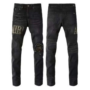 Amirir Jeans Jeans Luxe Designer Jeans Patch Dezelfde stijl Beroemdheden Stretchbroeken voor heren Modemerk Pasvorm Jeans Losse broek met rechte pijpen 2665