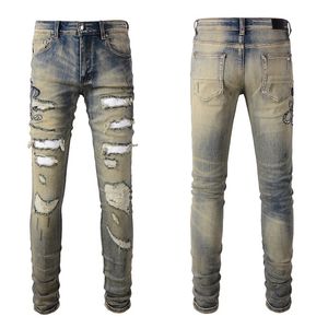 Amirir jeans jeans amirir heren luxe ontwerper denim broek amirir ruïne gaten broeken modemerk robin jeans man heren dames lente skinny jeans 7384