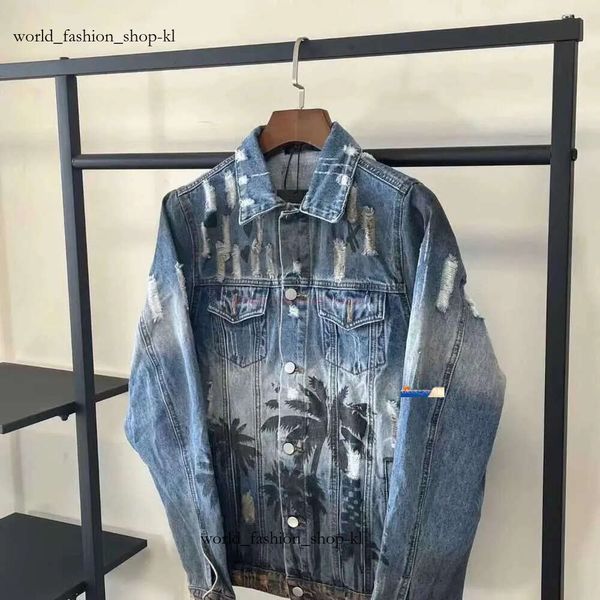 Amirir Shoe Jacke Designer Clothing Denim Jacket Coconut Tree Rendance Dommage Dendage Denim Veste Domestic High Quality Denim Tissu 535 Amri Jeans Jacket