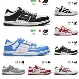 Chaussures Amirir squeleton top top basse os noir amri blanc bleu gris vert orange rouge jaune chaussures décontractées pour hommes en cuir baske