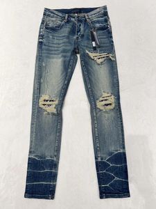 Amiriri Jeans Luxurys Designers Jeans France Fashion Straitement hommes Amirii Jeans Biker Hole Stretch Denim Pantal