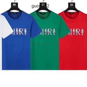 amirirlies amiiri Marque de vêtements amis imiri amari hommes femmes créateur de luxe Mode amirl Tees Am Tshirt Mode amirlies Lettre minimaliste imprimée ronde am NERMK