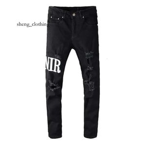 Amirirs Jeans pantalon denim en denim mens concepteur jean hommes pantalons noirs haut de gamme design droit rétro streetwear pantalon de survêtement décontracté 3d14