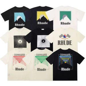 RH Designers Mens Rhude Borduurwerk T shirts voor zomerheren Tops Letter PoloS Shirt Dames T-shirts Kleding Korte mouwen Grote plus maat 100% katoenen T-maten S-XL