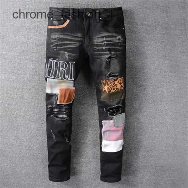 Amirs High Street Washed Jeans Pantalons pour femmes Broderie Hommes et femmes Oversize Ripped Patch Hole Taille 30-40 Streetwear Toute l'année 3 ZGZU