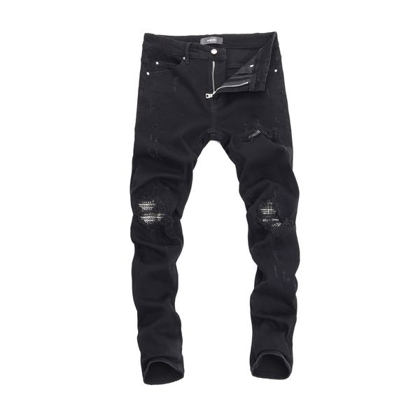 Amirs Jeans Diseñador Ksubi para hombre Pantalones de hombre Rip Denim Biker Paint Distress Stretch Motorcycle Bone Halloween Purple Jeans para hombre nuevo