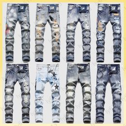 Amirs Jeans Pantalons de créateur pour hommes High Street Fashion Jean classique Europe et États-Unis Hip-hop Beau pantalon élastique Slim polyvalent Jeans pour hommes