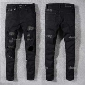 Amirs Hommes Femmes Designers Jeans Distressed Ripped Biker Slim Denim Droit pour Hommes S Imprimer Armée Mode Mans Pantalon Skinny 791