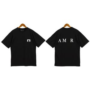 Amirs shirts Heren Dames Hoge kwaliteit T-shirts Designerkleding Zomermode Overhemd Splash-inkt Letter Print Design Paar korte mouwen