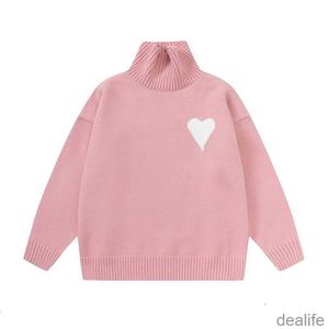 Amis Am i Paris Trui Coltrui Hoge kraag Gebreide trui Hoodie Winter Hoody Amisweater Big Coeur Love Jacquard Hart Pull Sweatshirt Amiparis I6ps