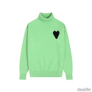 Amis Amisweater Winter Turtleneck Designer Am i Paris Jumper Col haut Sweat-shirt chaud Jacquard A-word Love Heart Coeur Hoody Hommes Femmes Tricoter Nouvelle Couleur Lc7u