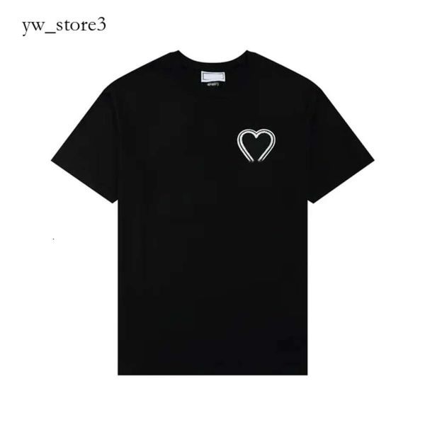 Amis Paris Camiseta de diseñador para hombre Camisa Ami Corazón rojo bordado Color sólido Gran amor Cuello redondo Camiseta de manga corta para hombres y mujeres con el mismo párrafo Ami 6945