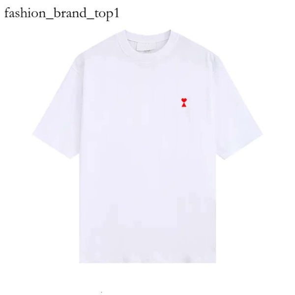 Amis Paris nouvelle broderie t-shirts hommes femmes marque à la mode créateur de luxe Ami t-shirt Design de mode hommes décontracté t-shirt homme vêtements Ami une lettre 4178