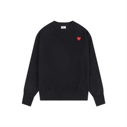 Amis trekt unisex-ontwerper Amisweater Cardigan Women's Paris Fashion Sweater Luxury merk Lover Red Heart Top Round-Neck S-XL pullover Ntiv