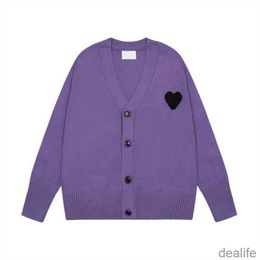 Amis Unisex Designer Am i Paris Sweater Amiparis Cardigan Sweat France Fashion Knit Jumper Love A-line Small Red Heart Coeur Sweatshirt S-xl Fnui