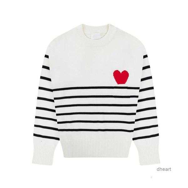 Amis Unisexe Luxe Designer Amihoodie Rayé Col Rond Pull À Col Roulé Paris Mode Homme Lettre Coeur Rouge Imprimé Casual Coton Sweat À Capuche Vêtements Pour Femmes Nos4