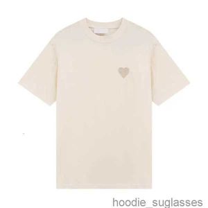 Amishirt Designer Heren Dames Frankrijk Luxe t-shirt Mode Een hartpatroon Casual T-shirts Tees Herenkleding Korte mouw Amisweater Amiclothing BUJYG