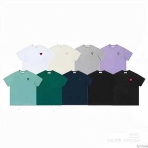 Amisweater France Designers Am I 2023SS Spring Classic Heart Couleur solide Big Love Round Cou Short T-shirt T-shirts pour hommes et FHXB