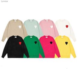 Amisweater suéteres diseñadores 2024 francia suéter con capucha para hombres am i de coeur bordado un patrón de corazón puente de cuello redondo pareja suda xmf8 deporte