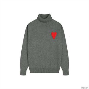 Amisweater Winter Coltrui Designer AM I Paris Jumper Hoge kraag Warm sweatshirt Jacquard A-woord Liefde Hart Coeur hoody Heren Dames Gebreid Nieuwe kleur AMIs 4YV9