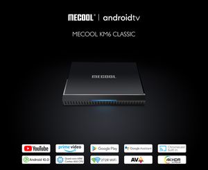 Mecool KM6 Classic AndroidTV 10.0 Amlogic S905X4 2GB 16GB 2.4G 5G Wifi Widevine L1 décodeur vocal certifié Google