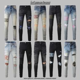 AMlRl jeans designer heren jeans hoge kwaliteit jeans slim fit jeans usa drip uk drip jeans skinny jeans hiphop broek brief geborduurde jeans boor jeans y2k jeans