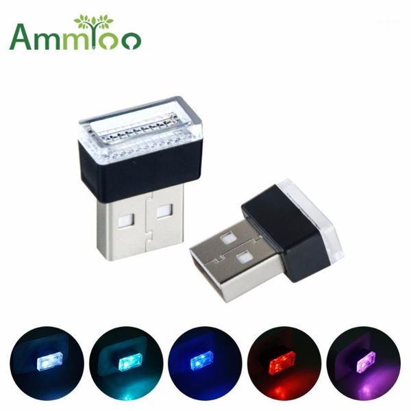 Ammtoo, luces LED de ambiente para coche, lámpara decorativa con enchufes USB, iluminación de emergencia para encendedor de cigarrillos de coche, lámpara de pie automática para PC1