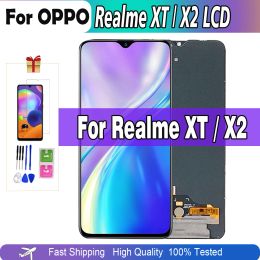 AMOLED para OPPO Realme XT RMX1921 Digitizador Digitizer Ensamblaje LCD Pantalla para Realme X2 LCD Touch RMX1992 RMX1993 RMX1991