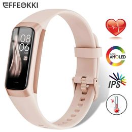 Amoled montre intelligente Smartwatch bande femmes fréquence cardiaque sang étanche connecté Bracelet intelligent Sport Fitness Tracker 240304