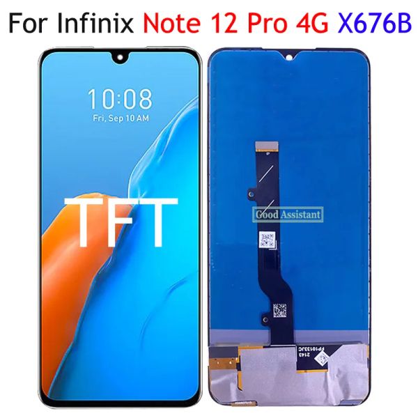 AMOLED TFT 6.7 pulgadas para Infinix Note 12 Pro 4G X676B / Nota 12 2023 X676C Pantalla LCD Táctil Conjunto / marco Digitizador de pantalla táctil