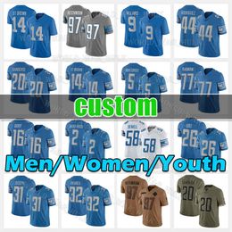 97 Aidan Hutchinson Maillot de football 14 Amon-Ra St. Brown Brian Branch Sam LaPorta Jahmyr Gibbs Detroits Sewell Jameson Williams Lions Malcolm Rodriguez Hendon Hooker