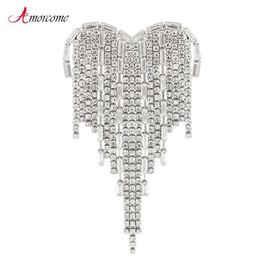 Amorcome Rhinestone Heart Broques for Women Fashion 2020 Designer Alloy Brooch épingles badges sur Backpack Wedding Jewelry217n