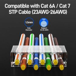 AMPCOM CAT7 RJ45-connector met laadstang, tweedelig pak 10 Gbps STP Modulaire plug voor Cat7 Cat6a 23-26AWG afgeschermde Ethernet-kabel