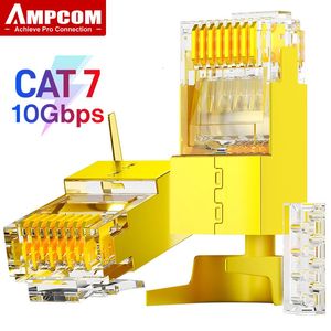 Connecteur AMPCOM CAT7 RJ45 avec barre de chargement à barres à deux pièces 10 Gbps STP Pild modulaire pour Cat7 CAT6A 23-26AWG Câble Ethernet blindé 240430