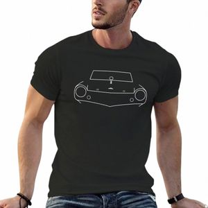 Amphicar classique des années 1960 voiture amphibie contour blanc graphique T-Shirt T-Shirt été hauts hommes plaine t-shirts i38T #