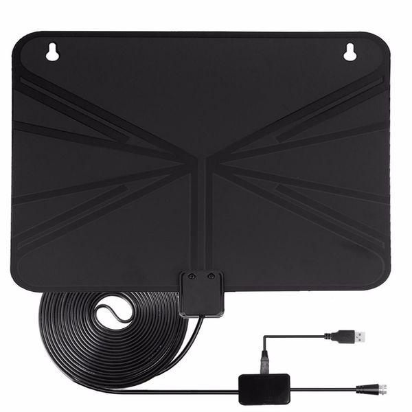 Freeshipping Amplified HDTV Antenna 50 Miles Range Digital Indoor US Plug Antenne TV Amplificateur de signal Amplificateur avec câble longue portée de 10 pieds