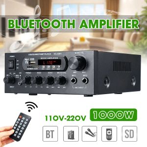 Amplificador 1000W 800W 600W 220V Audio Bluetooth Audio Amplificador de cine en casa Amplificador Audio con control remoto FM USB