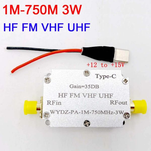 Amplificateur 1MHZ ~ 700MHZ 3W 35DB HF VHF UHF FM émetteur amplificateur de puissance RF à large bande pour radioamateur talkie-walkie ondes courtes avec coque