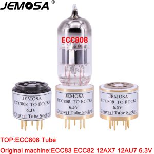 Amplificateur 1PC 9pin Pobite de tube ECC808 à ECC83 ECC82 12AX7 12AU7 6.3 V Adaptateur de socket de converti Amplificateur DIO