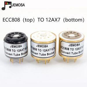 Versterker 1 PC ECC808 TUBE (boven) tot 12AX7 12AU7 ECC81 ECC82 ECC83 TUBE (onder) 6.3V DIY Audio -versterker Vacuümbuis Convert Socket Adapter