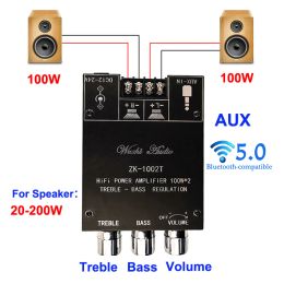 Versterker 2*100W Dual TPA3116D2 Hifi Stereo Audio Digitale stroomversterker Board BluetoothCompatible Tone Home Theatre Aux AMP