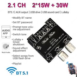 Amplificateur 2 * 15W + 30W Bluetooth 5.0 Digital Power Amplificateur Board AUX 2.1 CH Stéréo Music Home Music USB MODULE DE CARTE SONE sans fil AMP