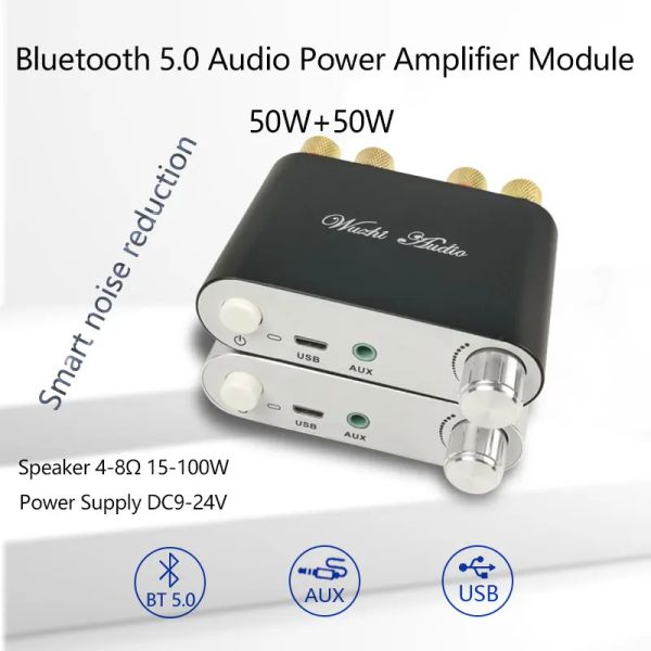 Amplificateur 2 * 50W Bluetooth 5.0 TPA3116D2 Stéréo Power Power Audio Amplifier Board TPA3116 Wireless Amplificador Home Theatre mini ampli