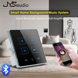 Amplificador 2 canal 20W Clase D En el amplificador de pared Audio Touch Screen Bluetooth Compatible Smart Home Cine System Radio Aux