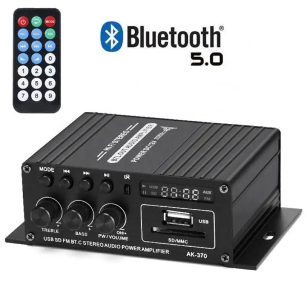 Amplificador de 2 canales Potencia Amplificador Bluetooth Full Digital Audio Sound USB SD AUX AK380/AK370/AK170 800W Amp digital para altavoces