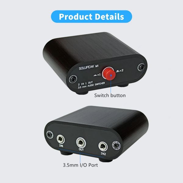 Amplificateur 2 port 3,5 mm interrupteur audio stéréoc