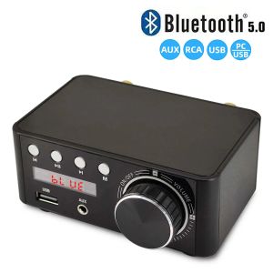 Amplificateur 2ch Digital Hifi Bluetooth 5.0 Power Class D amplificateur AMP AMP 100W Home Theatre Car Marine USB Tfcard Aux en 50W * 2