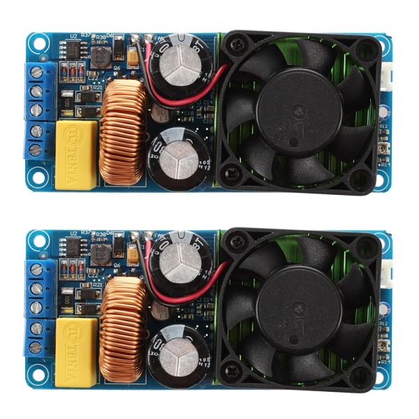 Amplificador 2x IRS2092S 500W Mono Canal Digital Amplificador Digital D HIFI Power Amp Board con ventilador