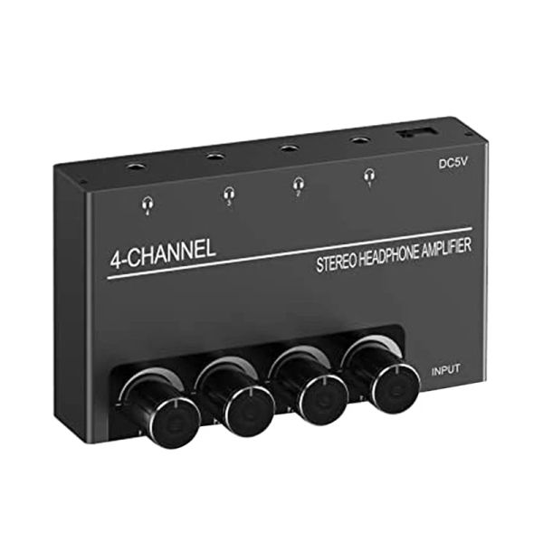 Amplificateur 4 canaux canals amplificateur Stéréo Ampleur audio Amplitur de casque avec une sortie casque de 4,5 mm et une entrée audio de 3,5 mm