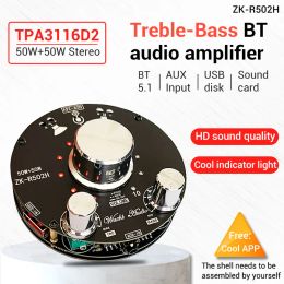 Amplificador 50W+50W TPA3116 Audio Bluetooth Equalizer Amplificador Potencia Stereo Hifi Clase D La aplicación de música de sonido de sonido USB digital AMP